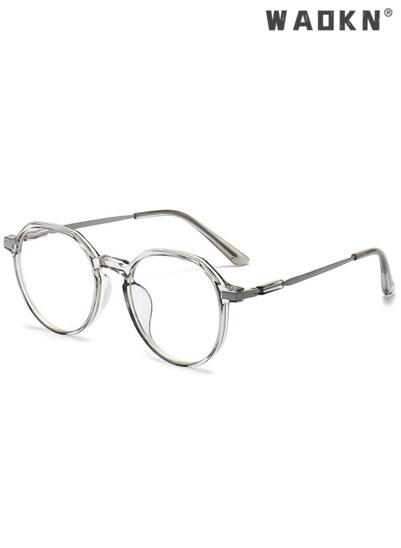 WAOKN Blue Light Blocking Glasses Blue Light Filter Computer Reading Gaming TV Phones Browline Eyeglasses Fashion Anti Eyestrain Headache Eyewear for Men Women，Eyeglass Suitable for Computer & Gaming  - Image 2
