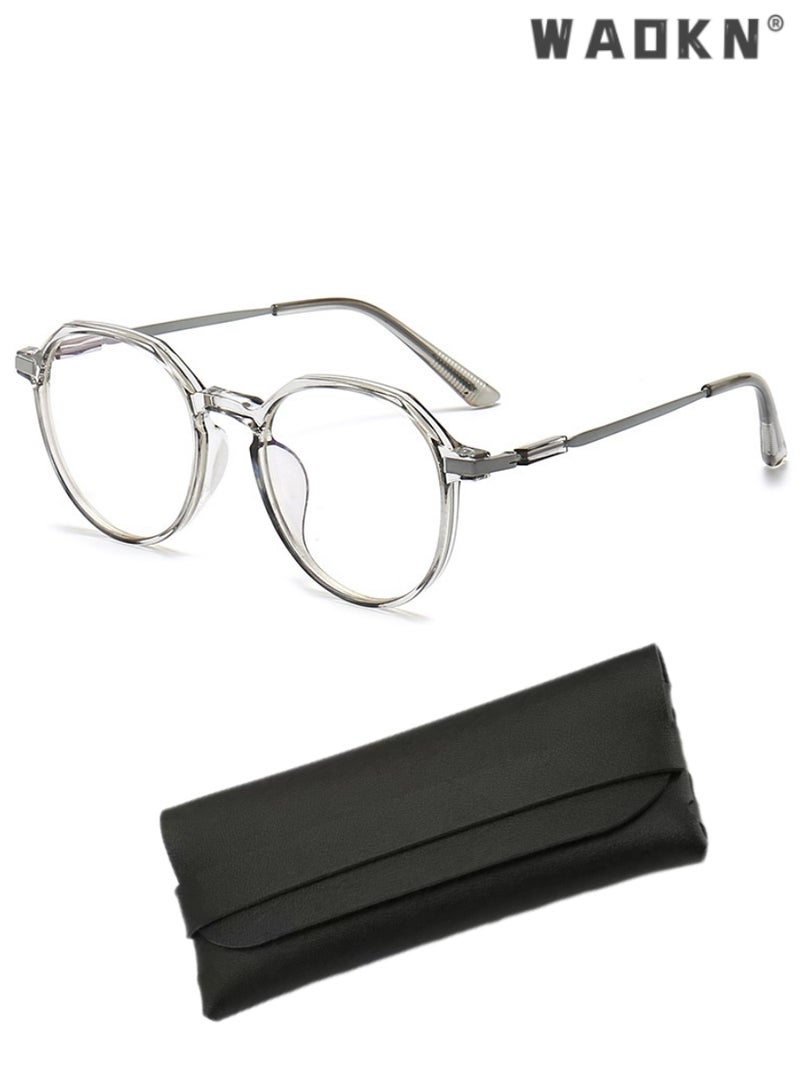 WAOKN Blue Light Blocking Glasses Blue Light Filter Computer Reading Gaming TV Phones Browline Eyeglasses Fashion Anti Eyestrain Headache Eyewear for Men Women，Eyeglass Suitable for Computer & Gaming  - Image 1
