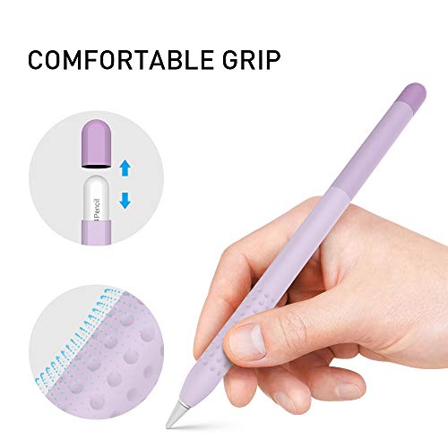 Delidigi Case for Apple Pencil Pro (2024) and Apple Pencil 2nd Generation Gradient Color Silicone Protective Cover Sleeve Accessories Compatible with iPencil Magnetic Charging and Double Tap-Lavender - Image 5