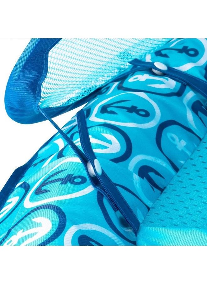 SwimWays - Infant Baby Spring Float With Protective And Adjustable Sun Canopy For Infants 3 To 9 Months To Float In Swimming Pools Blue Anchor - Image 1