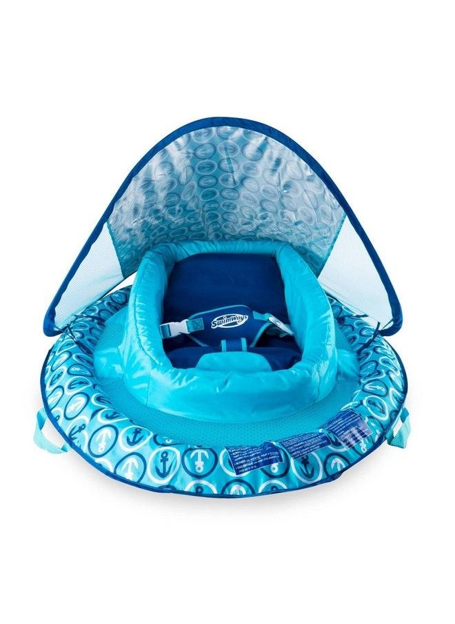 SwimWays Infant Baby Spring Float With Protective And Adjustable Sun Canopy For Infants 3 To 9 Months To Float In Swimming Pools Blue Anchor  - Image 4