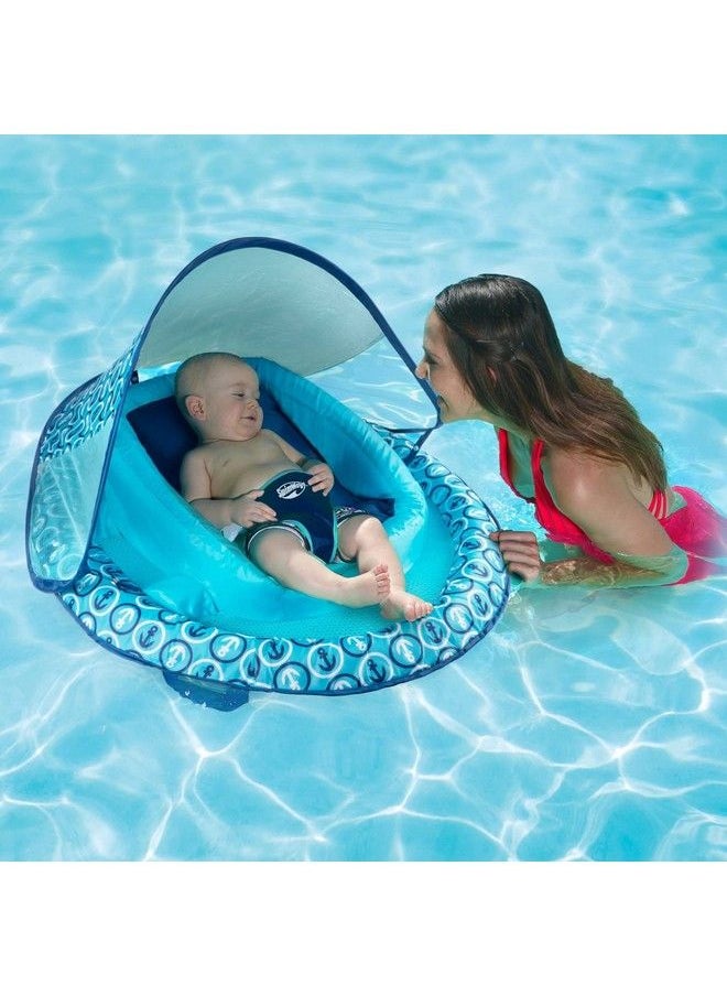 SwimWays Infant Baby Spring Float With Protective And Adjustable Sun Canopy For Infants 3 To 9 Months To Float In Swimming Pools Blue Anchor  - Image 3