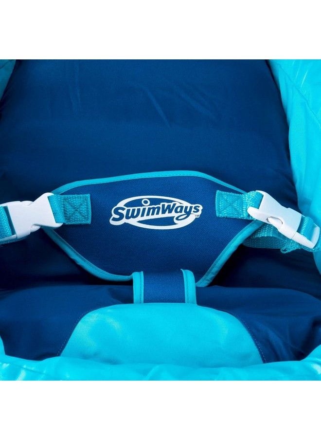 SwimWays Infant Baby Spring Float With Protective And Adjustable Sun Canopy For Infants 3 To 9 Months To Float In Swimming Pools Blue Anchor  - Image 5