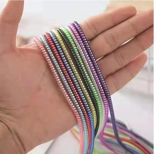 Like Star® Cable Protector Combo – 2 Premium Cable Wraps + 12 pcs Colorful Cord Protectors for USB, Charger & Headphone Cables – Anti-Fray Wire Organizer Set for Phone, PC, Home & Office (Silver) - Image 5