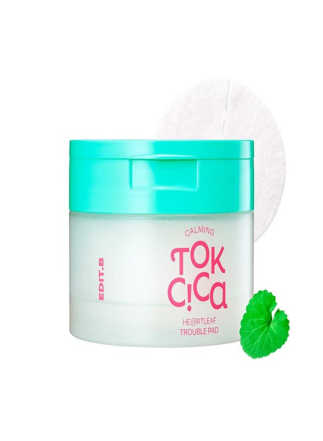 EDIT.B Calming Tok Cica Heartleaf Trouble Pads, Cooling & Hydrating Facial Toner Pads for Sensitive Skin, Mild Exfoliating & Soothing, Easy-Split for Multi-Use, Daily Korean Skin Care (70 Sheets - Image 1