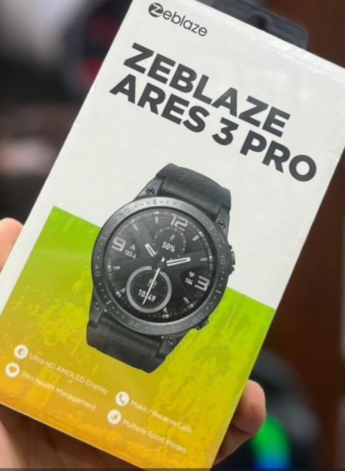 زيبليز ساعة زيبليز Ares 3 Pro  تصميم عصري يجمع بين الأناقة والمتانة، لتكون رفيقك المثالي في كل يوم مواصفات رياضية متطورة مع مستشعرات دقيقة لمراقبة صحتك وأدائك بطارية طويلة العمر تدوم حتى 10 أيام، مع تجربة ذكية عبر شاشة ملونة وحواف دائرية لون اسود - Image 4