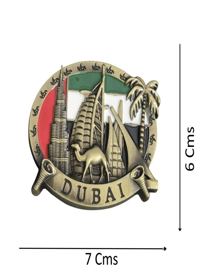 دي تي ديكتون مغناطيس ثلاجة معدني من دي تي ديكتون، أحمر وأخضر، تصميم دبي ثلاثي الأبعاد، مناسب للثلاجة، طاولة الدراسة، مكتب العمل، هدية مثالية، قطعة ديكور رائعة لمحبي السفر، 7 × 6 سم، عبوة من قطعة واحدة - Image 2