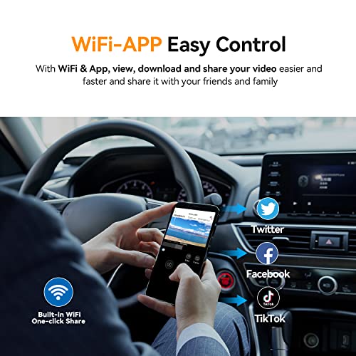 DDPAI Mini Pro Dash Cam, with Wi-Fi 1296P Dash Camera, Emergency Accident Lock, 140 Wide Angle, Car DVR Dashboard Camera with G-Sensor, WDR, Built-in Super Capacitor, SD Card Upto 1TB Supported - Image 4