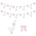 TaoBary 2 Set Bow Silly Goose Birthday Banner One Silly Goose Party Decoration for Farm Animal Baby Shower Birthday Party DecorationsPink - Image 3