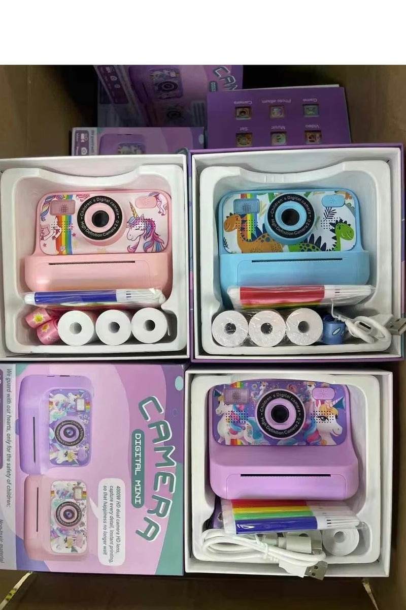 Generic Children's Camera With Printing Can Shoot Children's Gift Mini Toy Camera Photos Video Digital Instant Camera - Image 3