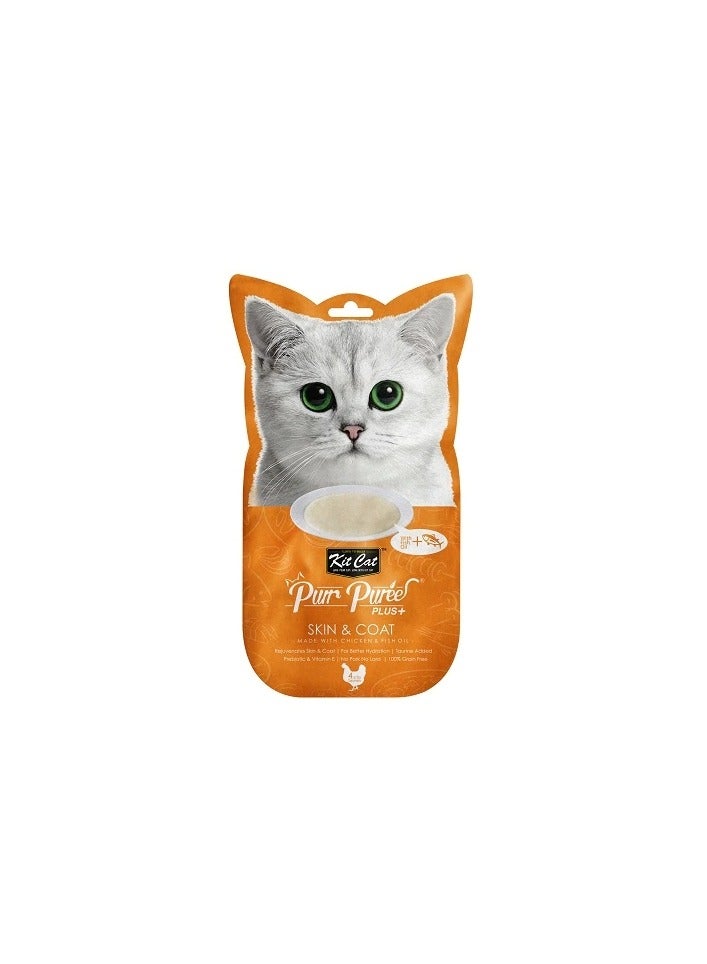 Kit Cat Purr Puree Plus Skin & Coat Chicken Cat Treats - Image 2