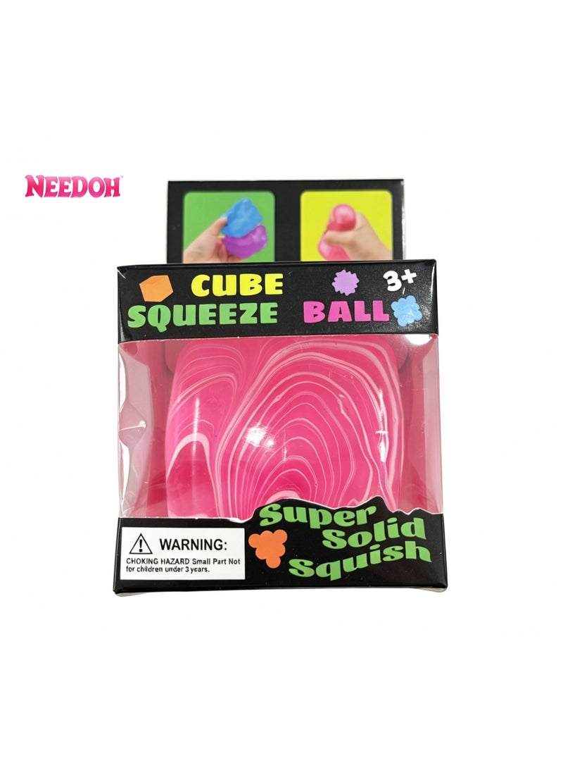 Needoh لعبة تخفيف التوتر على شكل مكعب مع تصميم دوامات الرخام Needoh - Image 1