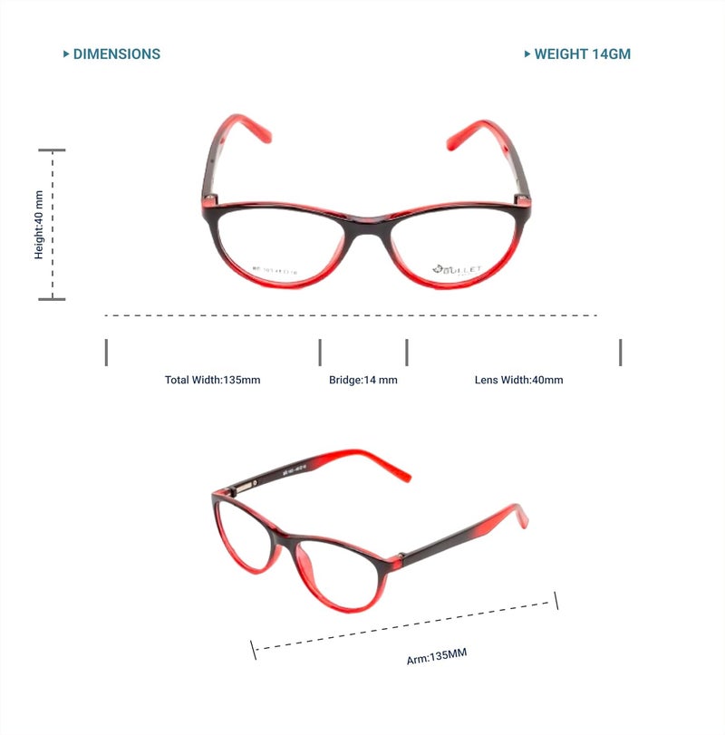 Lens + Lensplus Cateye Shape TR Full Rim Eyeglasses with Lightweight Unisex Eyewear for Men & Women | Stylish Computer & Daily Use Frame - Image 2