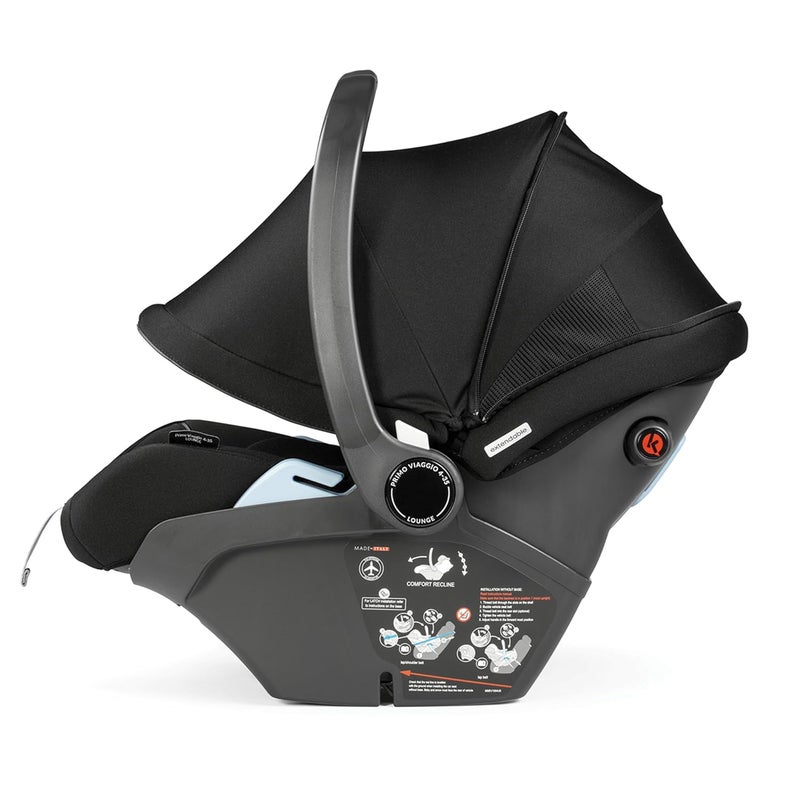 Peg Perego Primo Viaggio Lounge on Wheels  Includes Vivace Chassis and Primo Viaggio Lounge Reclining Infant Car Seat  Made in Italy  True Black - Image 5