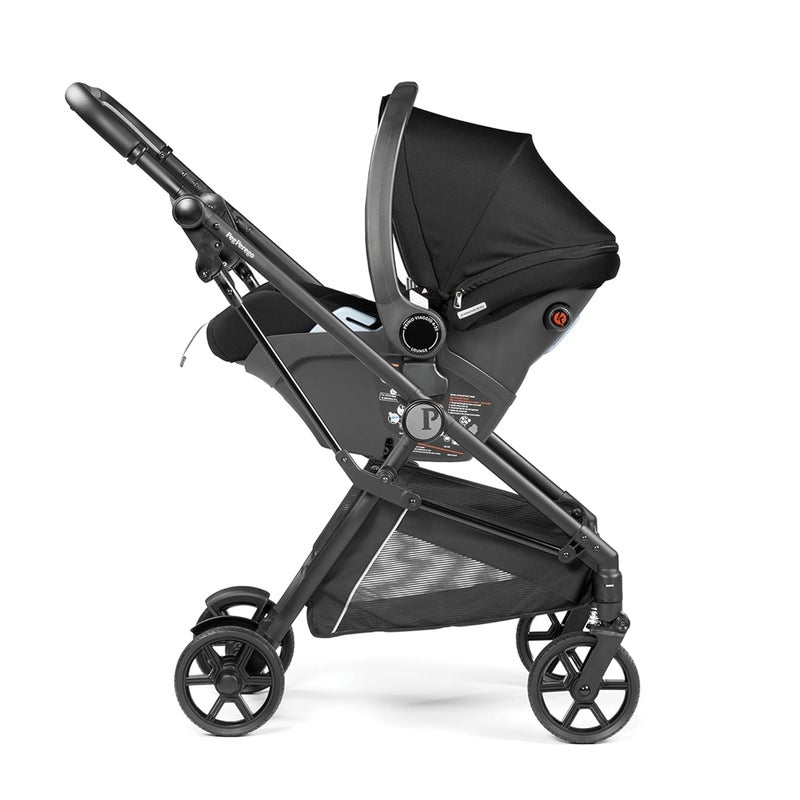 Peg Perego Primo Viaggio Lounge on Wheels  Includes Vivace Chassis and Primo Viaggio Lounge Reclining Infant Car Seat  Made in Italy  True Black - Image 1