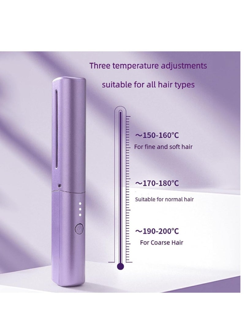 ELTRAZONE Portable Rechargeable Mini Hair Straightener - Purple - Image 4