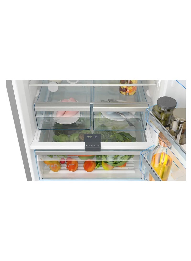 BOSCH Series 6, free-standing fridge with bottom freezer, glass door, 193 x 70 cm, 508 L KGN56LB3E9 Black - Image 5