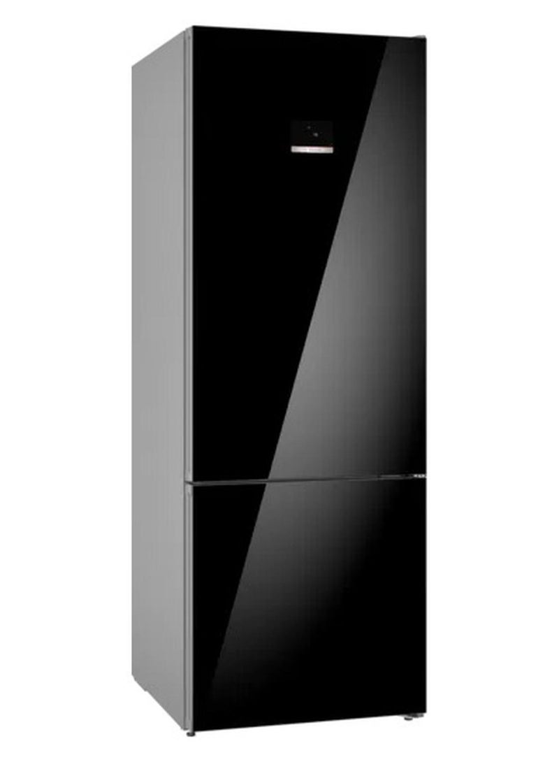 BOSCH Series 6, free-standing fridge with bottom freezer, glass door, 193 x 70 cm, 508 L KGN56LB3E9 Black - Image 1