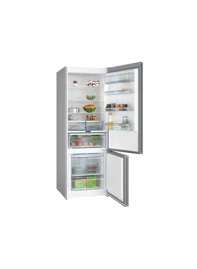 BOSCH Series 6, free-standing fridge with bottom freezer, glass door, 193 x 70 cm, 508 L KGN56LB3E9 Black - Image 2