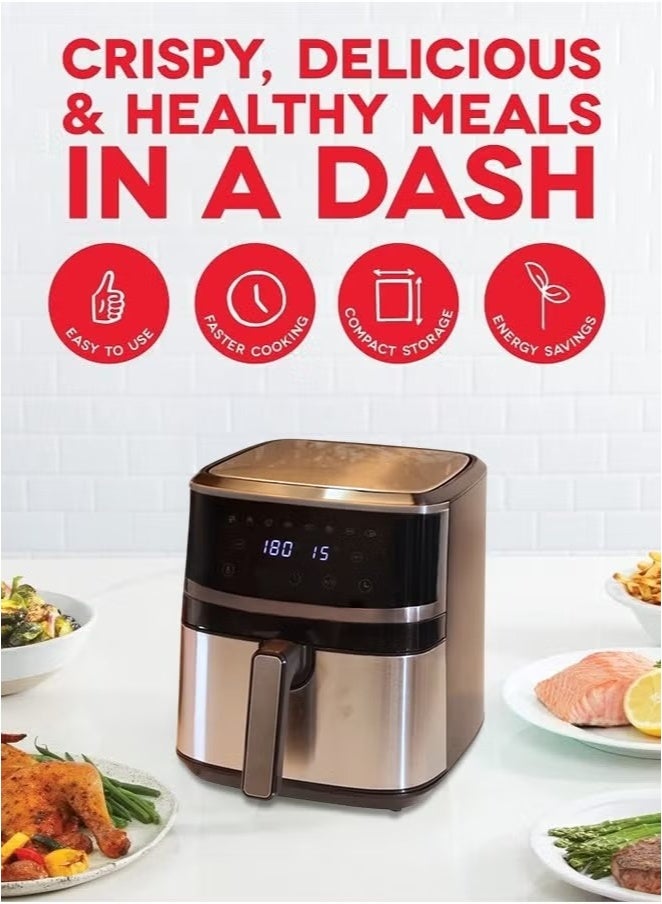 TOSCANA U Automatic Air Fryer 8L 1700W  with Digital Control, Preheat Function, and Overload Protection for Healthy Cooking without Oil - Image 3