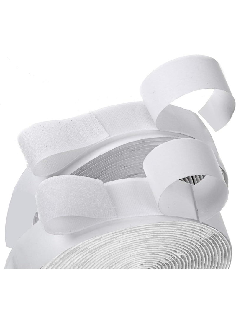 16 Feet Length 0.75 Inch Width Hook and Loop with Strong Self Adhesive Tape Strip Fastener - Image 1