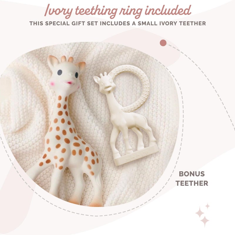 Sophie la girafe, Award Set | Includes Sophie la girafe, a Sophie la girafe Mini Teether & Photo Instructions | Handcrafted for 60 Years in France | Natural Rubber | Designed for Teething Babies - Image 3