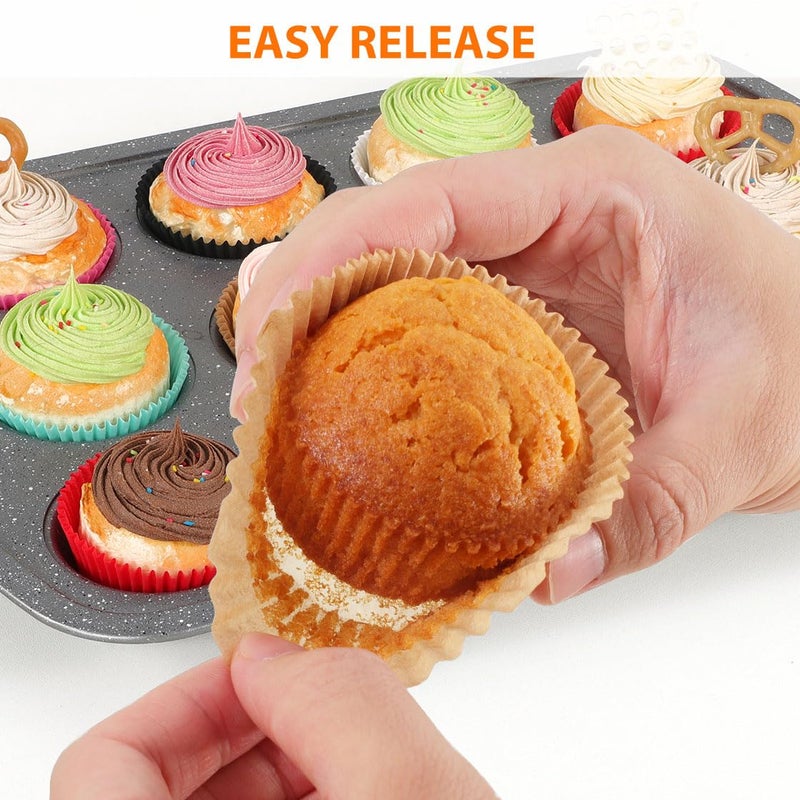 Caperci Standard Cupcake Liners for Baking 200 Counts - Caperci Greaseproof Muffin Baking Cups for Wedding Birthday Party Baby Shower Festivals (Natural) - Image 3