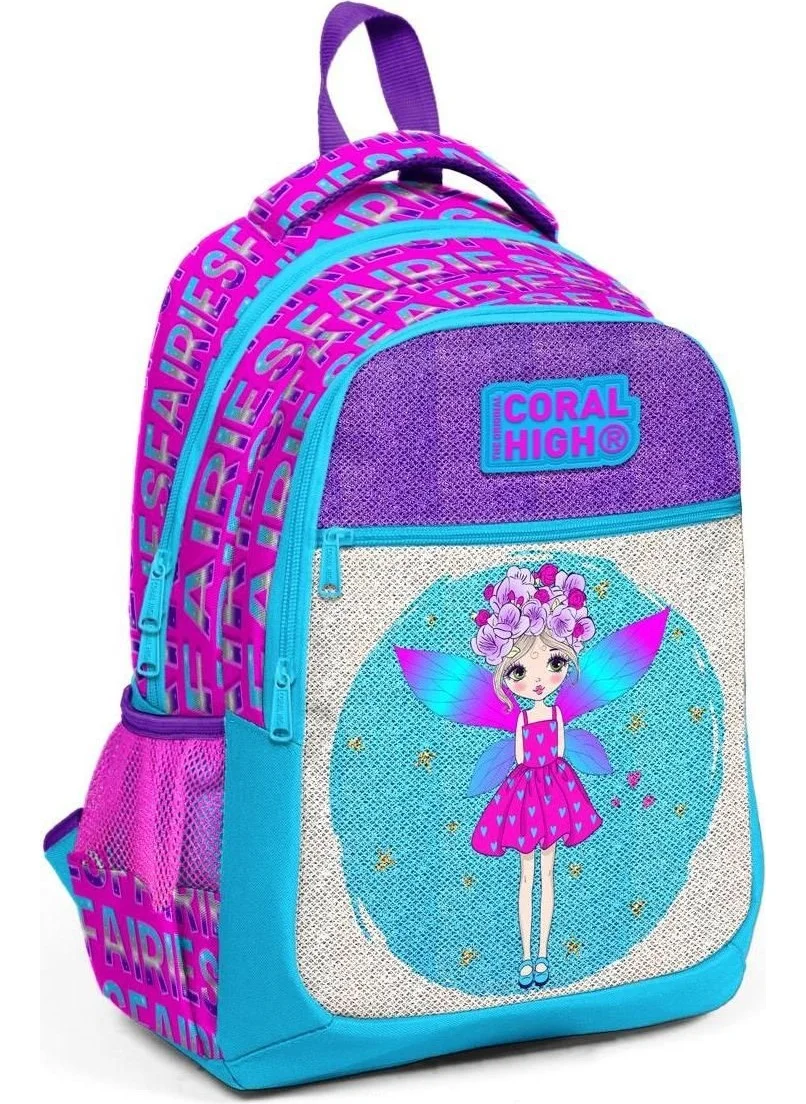 CORAL HIGH Fairy Girl Primary School Backpack Glitter and Shiny School Bag