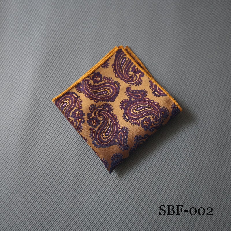 Men'S Pocket Square Korean Style Casual Fashion Wedding Polyester Yarn-Dyed Floral Host Suit Handkerchief Square Scarf - Image 5