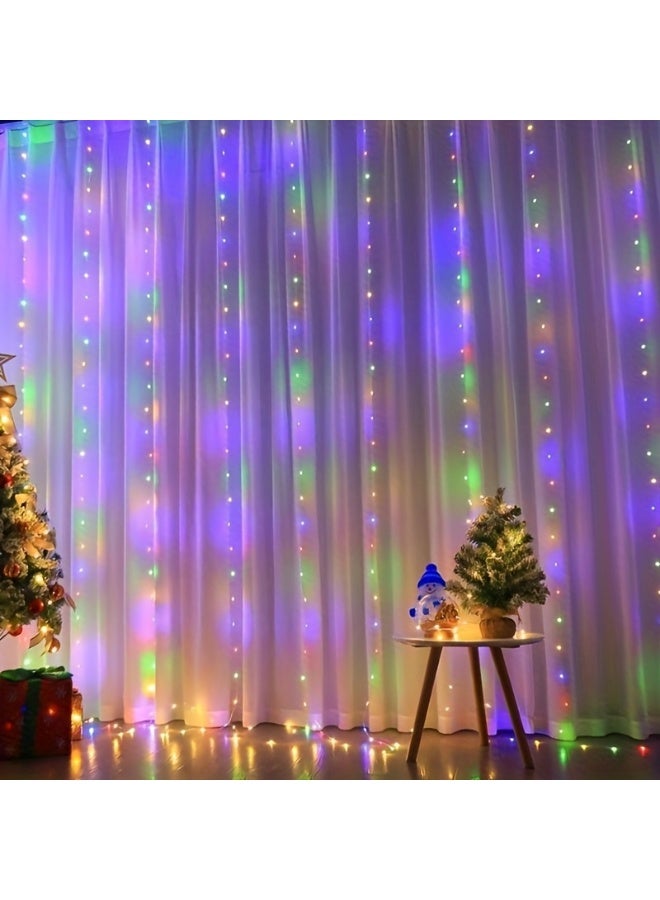MODI 3x2Meter RGB Multicolor Curtain String Lights – 150 LEDs, Plug-In AC Powered, IP44 Waterproof for Christmas Decorations, Party, Home Decor, Bedroom, Diwali, Ramzan, Fairy Lights Indoor Outdoor - Image 5