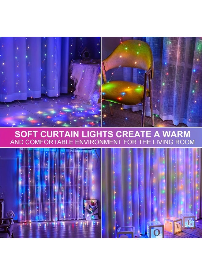 MODI 3x2Meter RGB Multicolor Curtain String Lights – 150 LEDs, Plug-In AC Powered, IP44 Waterproof for Christmas Decorations, Party, Home Decor, Bedroom, Diwali, Ramzan, Fairy Lights Indoor Outdoor - Image 3
