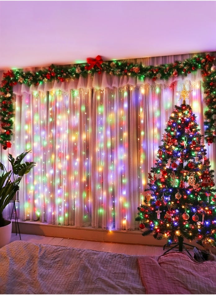 مودي أضواء سلسلة عيد الميلاد متعددة الألوان RGB، 3 × 2 متر - 150 مصباح LED، تعمل بالكهرباء، مقاومة للماء بمعيار IP44، مثالية لتزيين عيد الميلاد، والحفلات، وديكور المنزل، وغرف النوم، وديوالي، ورمضان، وإضاءة خرافية داخلية وخارجية - Image 1