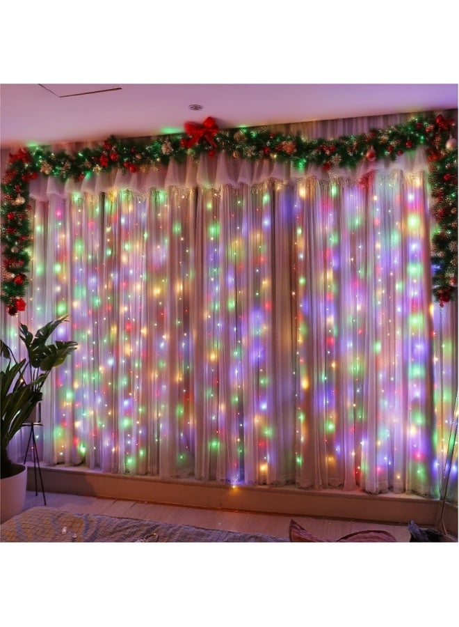 مودي أضواء سلسلة عيد الميلاد متعددة الألوان RGB، 3 × 2 متر - 150 مصباح LED، تعمل بالكهرباء، مقاومة للماء بمعيار IP44، مثالية لتزيين عيد الميلاد، والحفلات، وديكور المنزل، وغرف النوم، وديوالي، ورمضان، وإضاءة خرافية داخلية وخارجية - Image 2