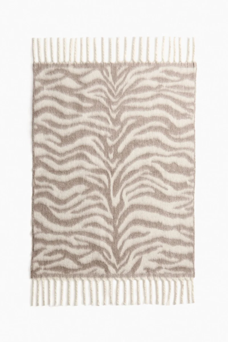 H&M Patterned wool-blend blanket