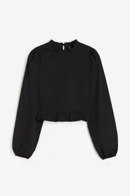H&M Puff Sleeve Lettuce Top