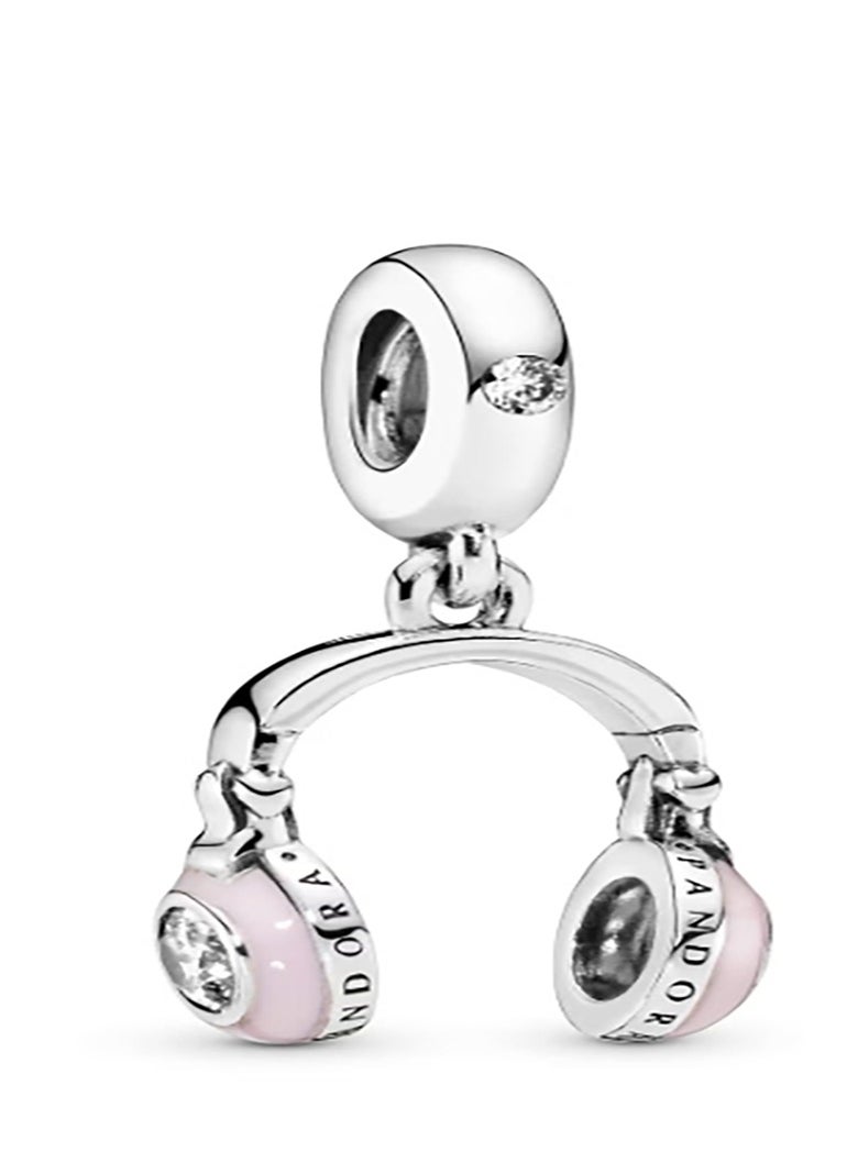 Pandora Violet قلادة سماعة رأس مجوهرات من الفضة الاسترلينية 925 مزينة بكوكبات الزركونيا المكعبة  - Image 1