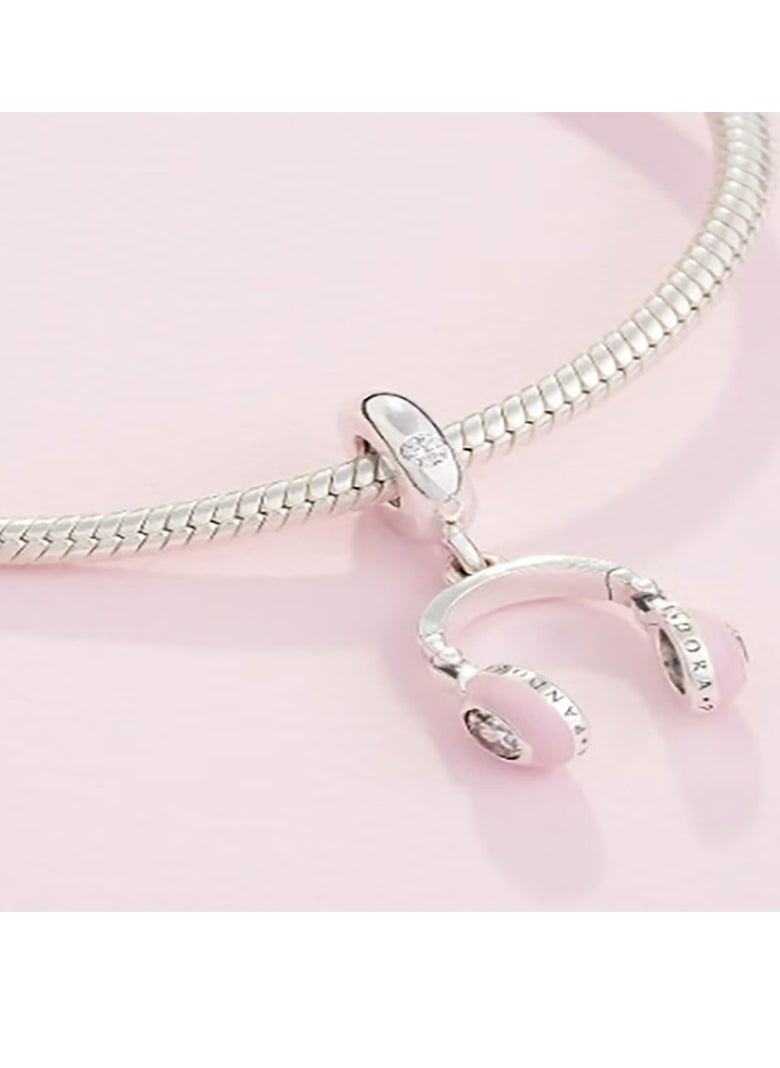 Pandora Violet قلادة سماعة رأس مجوهرات من الفضة الاسترلينية 925 مزينة بكوكبات الزركونيا المكعبة  - Image 2