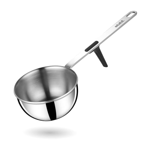 Stahl بان تادكا من ستال أرتيزان ثلاثي الطبقات 230 مل، 8 سم من الفولاذ المقاوم للصدأ | متوافق مع الغاز والتحريض | لتتبيل التوابل، التوابل وقلي العدس/التوابل - Image 1