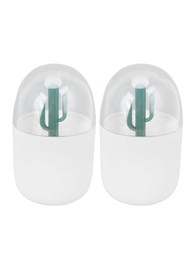 Thoraya 2pcs Multi Purpose Toothpick Box Cute Cactus Shaped Decor Reusable Cotton Swab Storage Box for Home Office  - Image 3