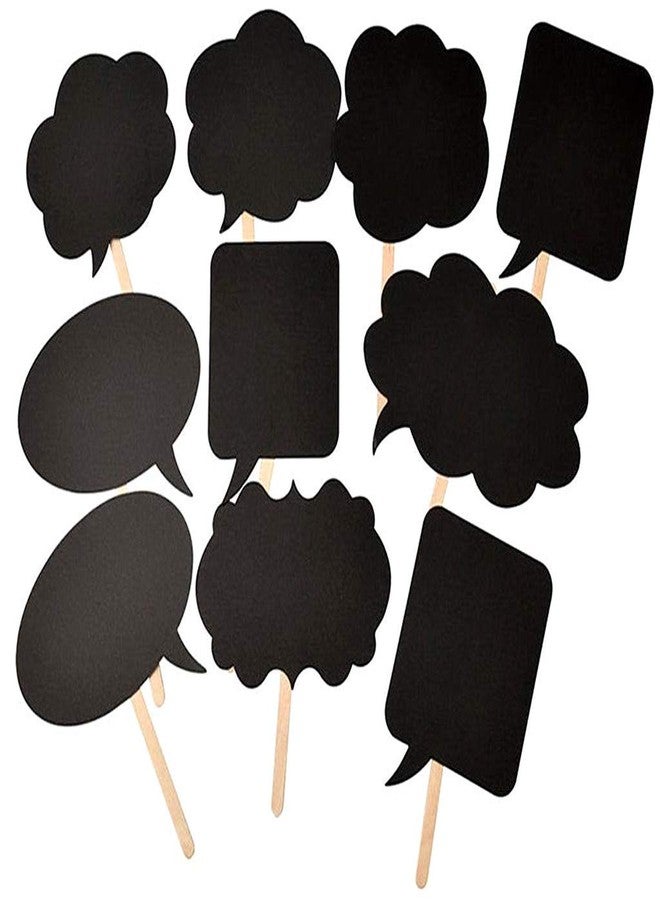 ALIMITOPIA Photo Booth Props Kit,Writable Black Paper Card Board Photographing Props for Wedding Birthday Prom Party Favor(10pcs with Different Shapes) - Image 1
