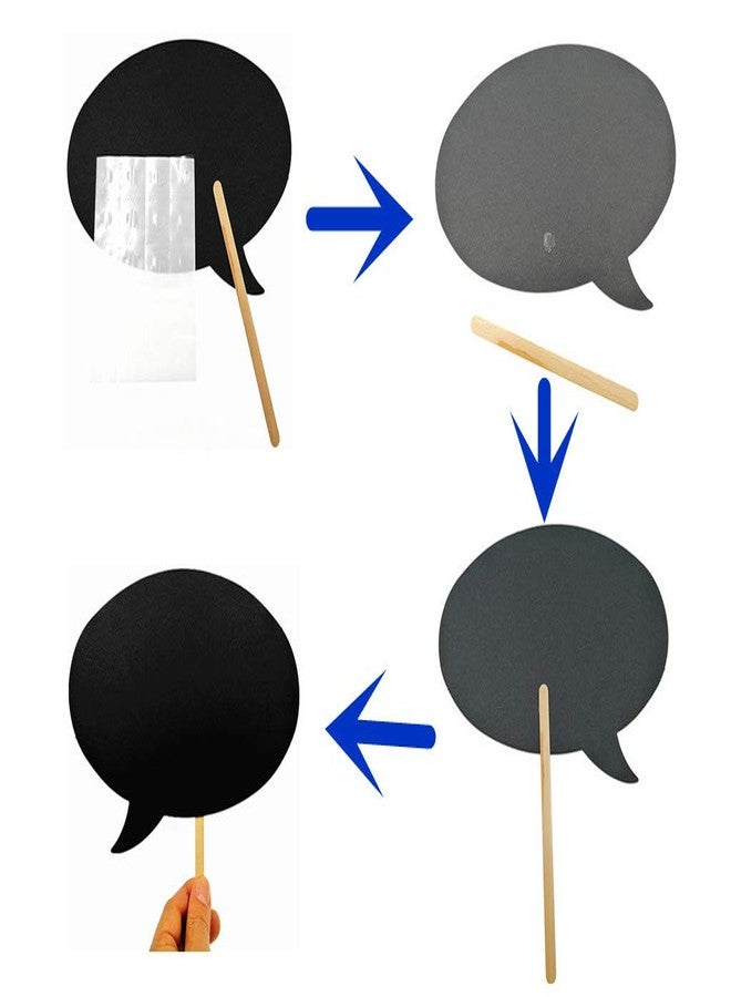 ALIMITOPIA Photo Booth Props Kit,Writable Black Paper Card Board Photographing Props for Wedding Birthday Prom Party Favor(10pcs with Different Shapes) - Image 4