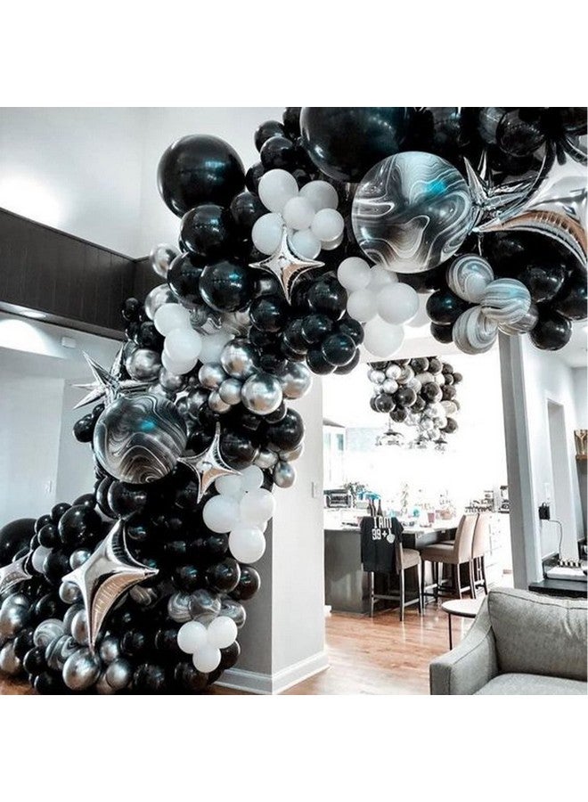 PuTwo Lattliv 10 Pack Latex Balloons Set 36 Inches Jumbo Balloons 12 Inches Marble Balloons Paper Tasselsblack/White/Marbled - Image 2