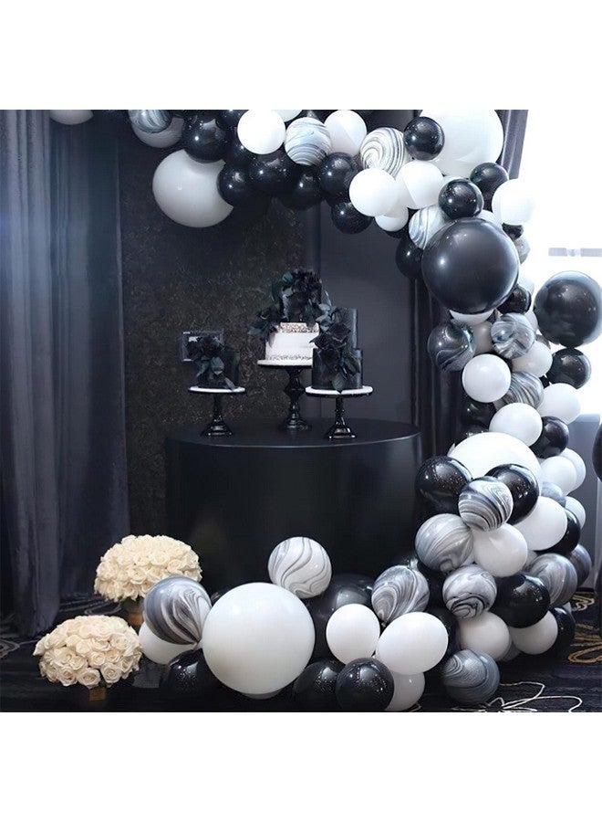 PuTwo Lattliv 10 Pack Latex Balloons Set 36 Inches Jumbo Balloons 12 Inches Marble Balloons Paper Tasselsblack/White/Marbled - Image 3