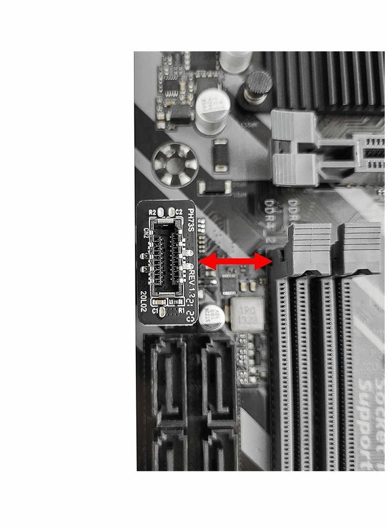 MUNTAQI USB Front Panel Adapter, Vertical USB C Header Adapter, USB 3.1 Type-E Key-A to USB 3.0 20Pin Header Converter, for Type C Motherboard - Image 3