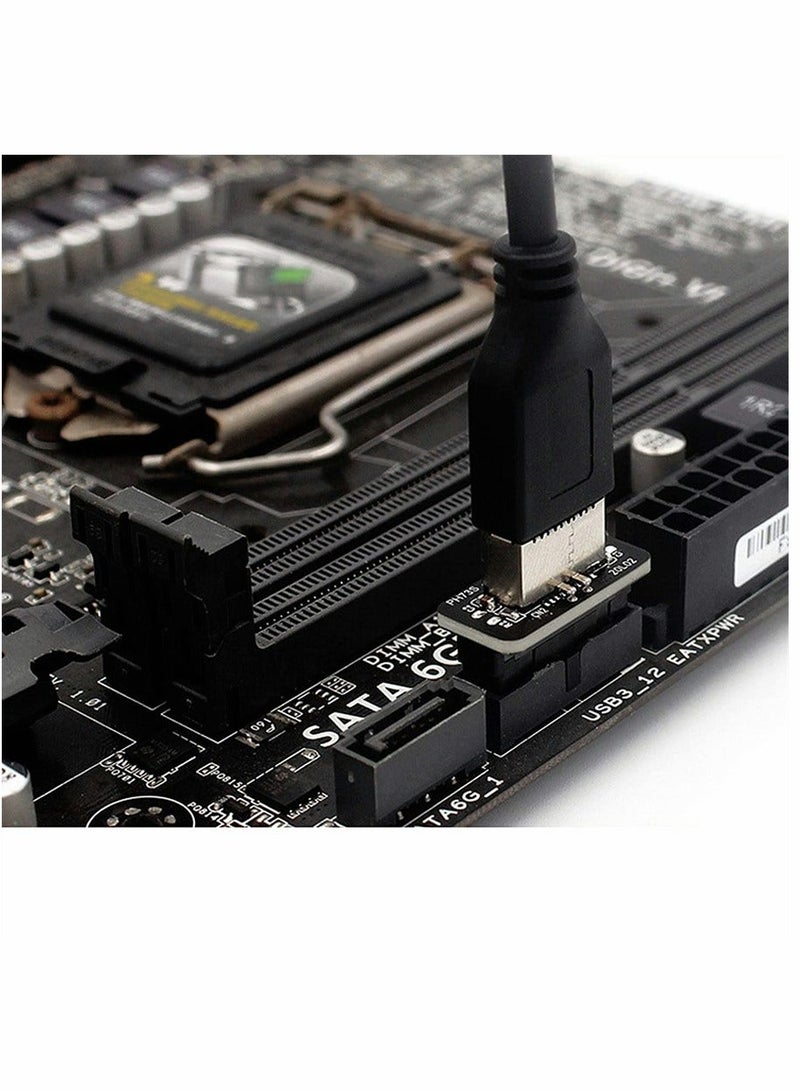 MUNTAQI USB Front Panel Adapter, Vertical USB C Header Adapter, USB 3.1 Type-E Key-A to USB 3.0 20Pin Header Converter, for Type C Motherboard - Image 5