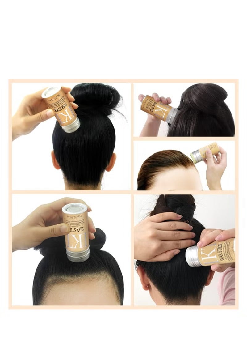 IKT Hair Wax Stick 75g with Edge Control Brush Hair Slick Stick Wax Stick for Hair Bristle Brush for Flyaways Teasing Brush for Hair Styling for Baby Hair and Edge Anti Frizz Hair - Image 2