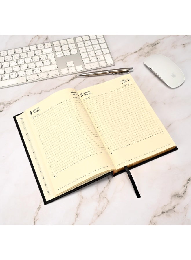 FIS Agenda 2026 Arabic/English, gold-foiled soft sponge front cover, A5 size, colors subject to availability. - Image 3