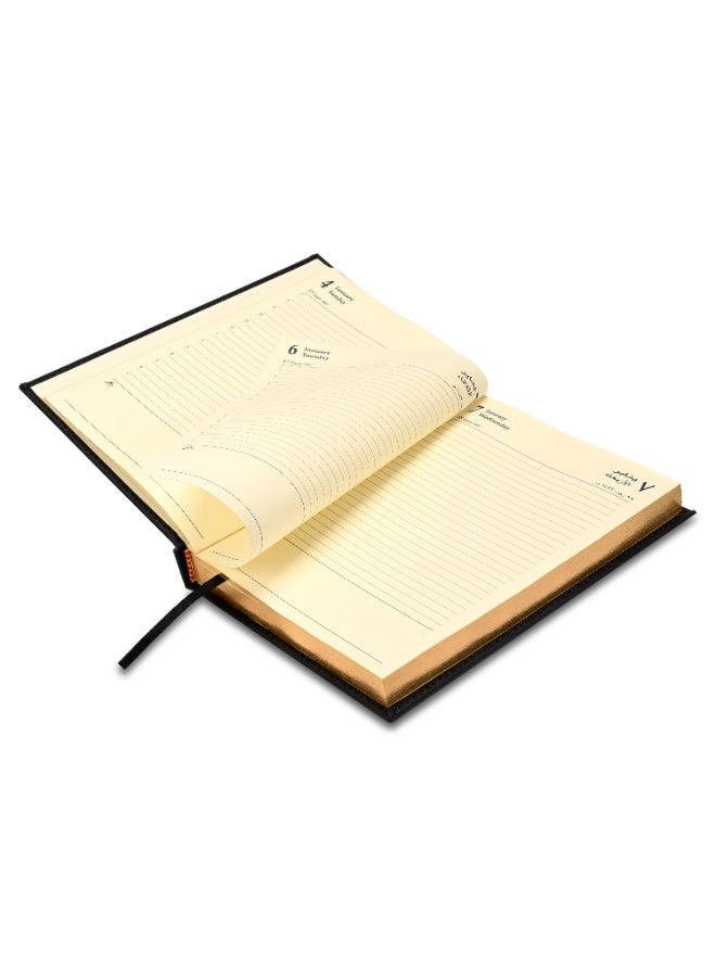 FIS Agenda 2026 Arabic/English, gold-foiled soft sponge front cover, A5 size, colors subject to availability. - Image 4