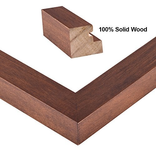 RPJC 11x14 Picture Frames Made of Solid Wood and High Definition Glass Display Pictures 8x10 with Mat or 11x14 Without Mat for Wall Mounting Photo Frame Brown - Image 2