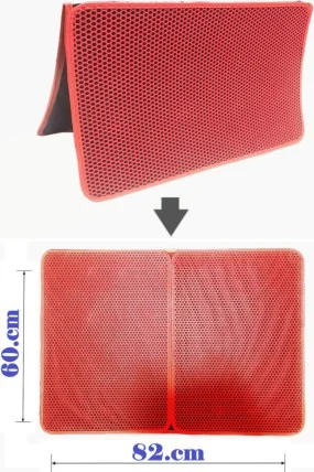 Tineke Large Size Cat Toilet Mat with Screen Foldable 82 x 60 cm